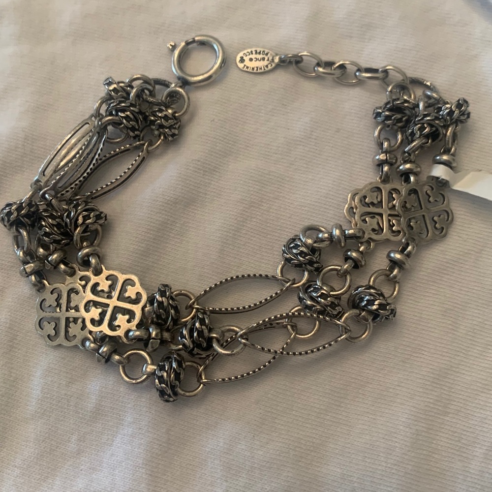 Catherine Popesco silver Triple bracelet